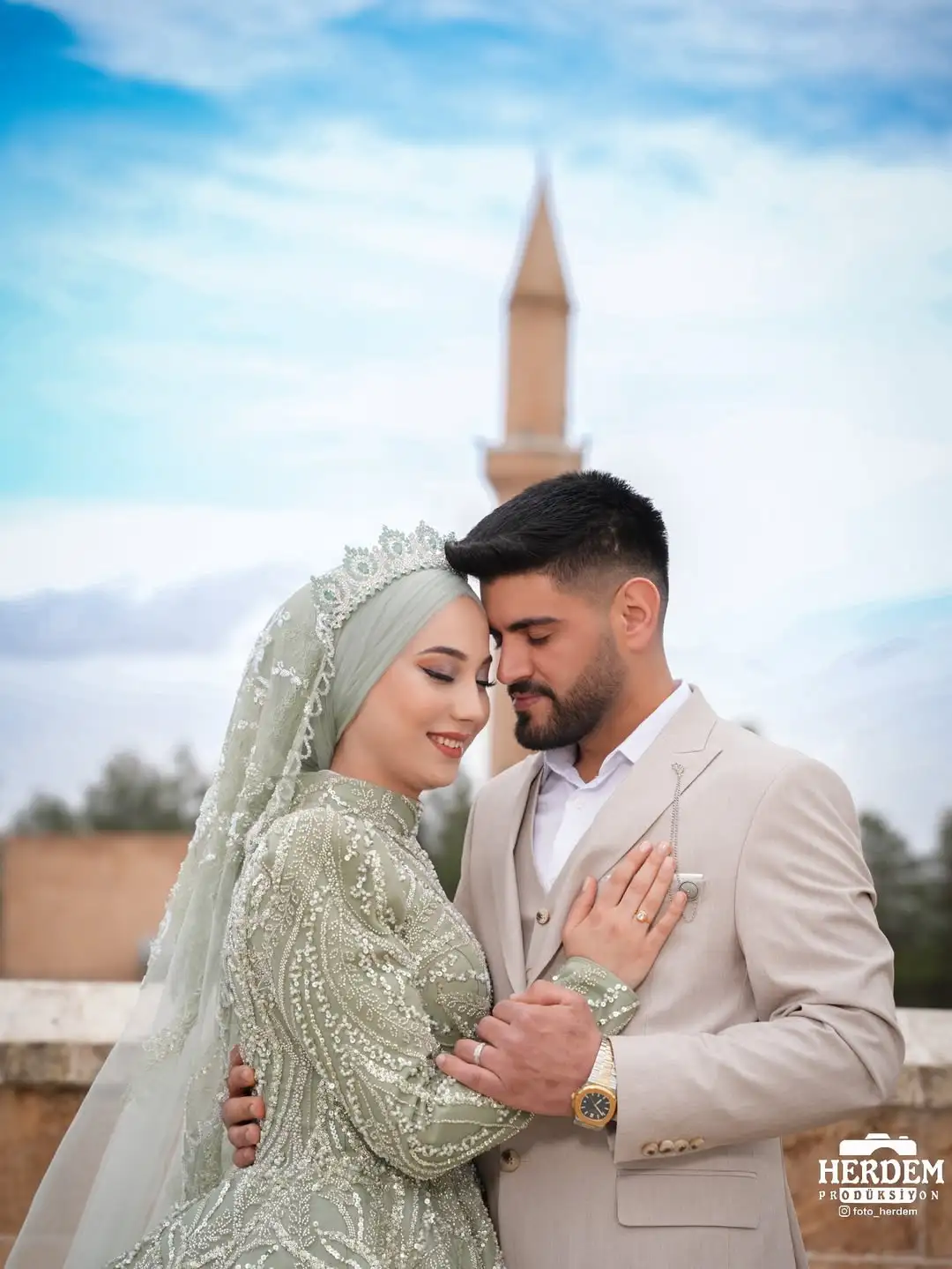 Düğün çiftinden özel bir an
